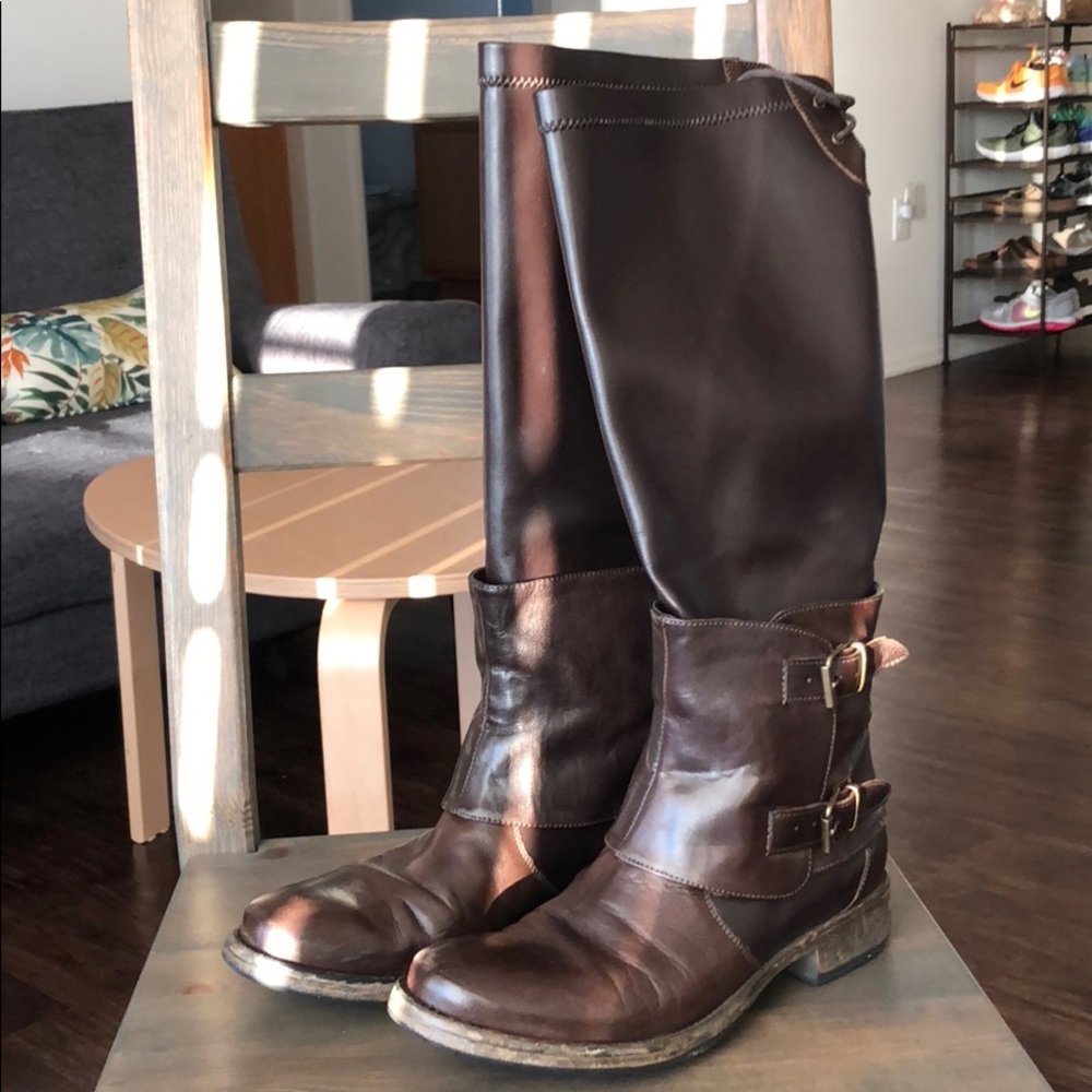 LOFT Brown Pleather Tall Boot US8